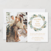 Moderne Gold Winter Grün Religiöse Weihnachten (Vorderseite)