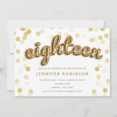 Moderne Goldballons Glitzer 18. Geburtstag Einladung (Vorderseite)