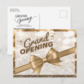 Moderne Goldband Grand Opening Einladungspostkarte (Vorne/Hinten)