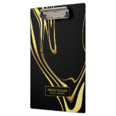 Moderne Goldbarren-Wirbel in Schwarz Klemmbrett (Links)