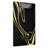 Moderne Goldbarren-Wirbel in Schwarz Klemmbrett (Rechts)