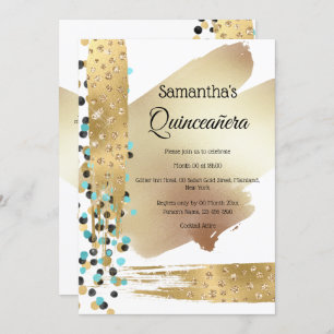 Moderne goldblaue abstrakte Cheetah fleckt Chic Einladung