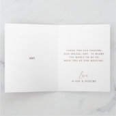 Moderne Goldblush-Glitzer-Foto-Hochzeit Dankeskarte (Innenseite)