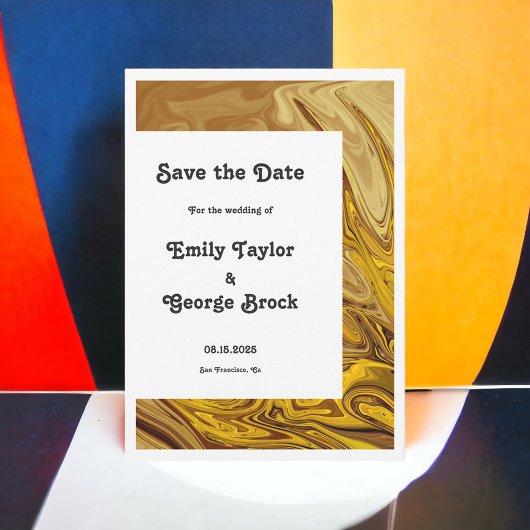 Moderne Goldbraun Terracotta auf dem Abstrakten We Save The Date