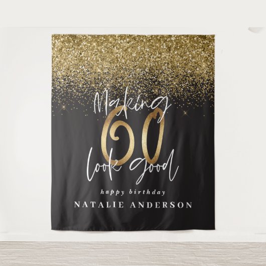 Moderne Golddekoration im 60. Glitzer Wandteppich (Vorderseite)