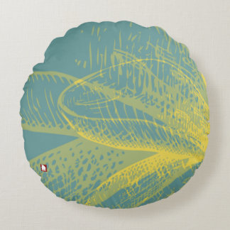 Moderne Goldden Blume Paint 1 by RD Rundes Kissen