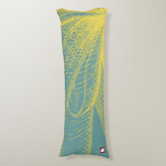 Moderne Goldden Blume Paint 1 by RD Seitenschläferkissen (Vorderseite Vertikal)