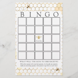 Moderne Golden Bee Baby Bingo Game Card