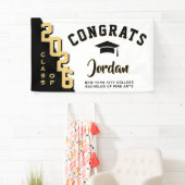 Moderne Golden Black Abschluss Class 2025 Party Banner (Insitu)