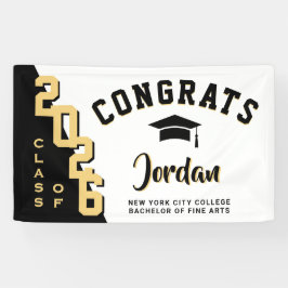 Moderne Golden Black Abschluss Class 2025 Party Banner