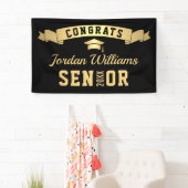 Moderne Golden Black Graduation Party 2024 Banner (Insitu)