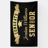 Moderne Golden Black Graduation Party 2024 Banner (Vertikal)