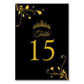 Moderne Golden Black Minimalistische Tischnummer (Rückseite)