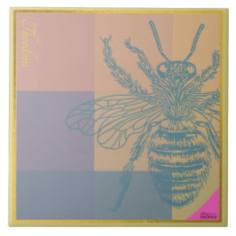 Moderne Golden Blue Bee Fliese