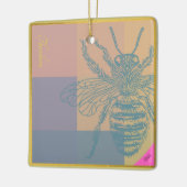 Moderne Golden Blue Bee Keramikornament (Links)