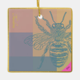 Moderne Golden Blue Bee Keramikornament