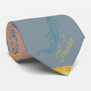 Moderne Golden Blue Bee Krawatte