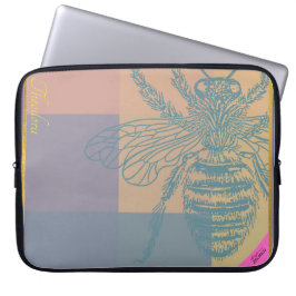 Moderne Golden Blue Bee Laptopschutzhülle