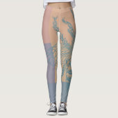 Moderne Golden Blue Bee Leggings (Vorderseite)