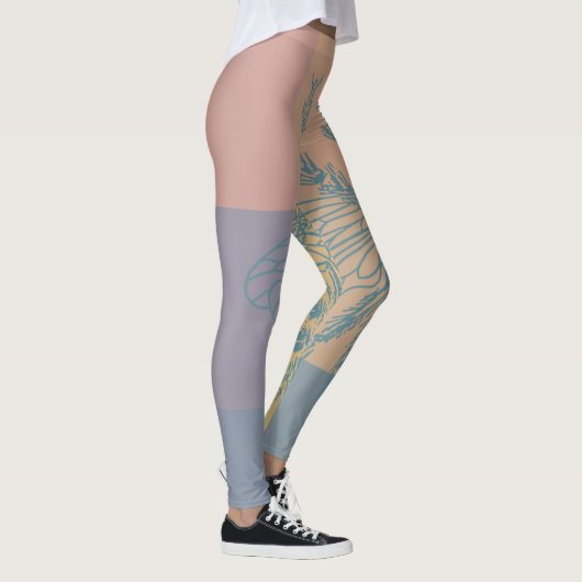 Moderne Golden Blue Bee Leggings (Rechts)