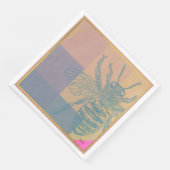 Moderne Golden Blue Bee Serviette (Ecke)