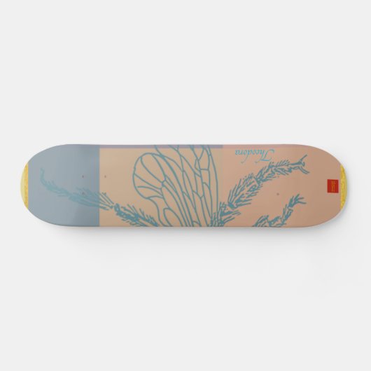 Moderne Golden Blue Bee Skateboard (Horizontal)
