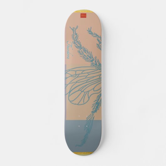 Moderne Golden Blue Bee Skateboard (Vorderseite)