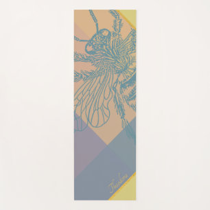 Moderne Golden Blue Bee Yogamatte