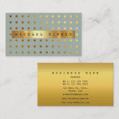Moderne Golden Dots Mint Pastel Vip Golden Foil Visitenkarte (Vorne/Hinten)