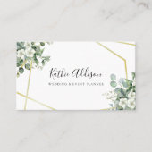 Moderne Golden Geometric Eukalyptus Business Card Visitenkarte (Vorderseite)