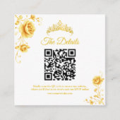 Moderne Golden Minimalistisch Quinceanera QR UAWG Begleitkarte (Vorderseite)