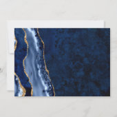 Moderne Golden Navy Blauer Marmor Graduation Party Einladung (Rückseite)