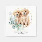 Moderne Golden Retriever Custom Pet Dog Wedding Serviette (Vorderseite)