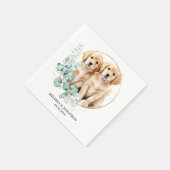 Moderne Golden Retriever Custom Pet Dog Wedding Serviette (Ecke)