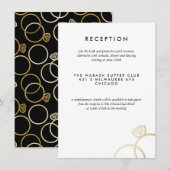 Moderne Golden Rings Wedding Reception Card Einladung (Vorne/Hinten)