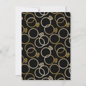 Moderne Golden Rings Wedding Reception Card Einladung (Rückseite)