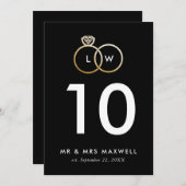 Moderne Golden Wedding Rings Tischnummer (Vorne/Hinten)