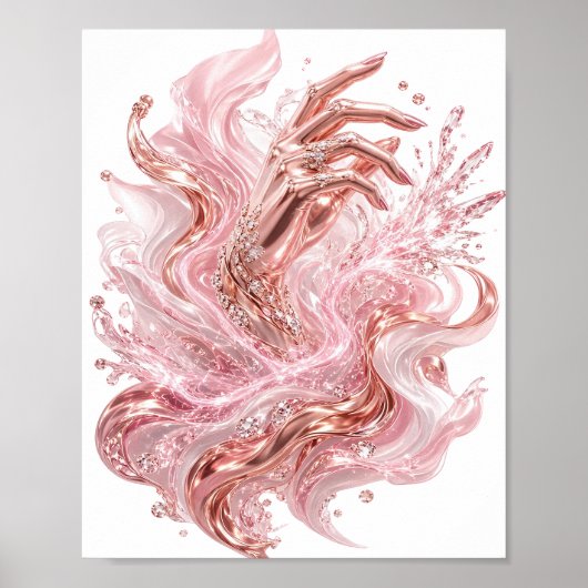 Moderne Goldene ABSTRACTE KUNST Grafikdesign Poster (Vorne)