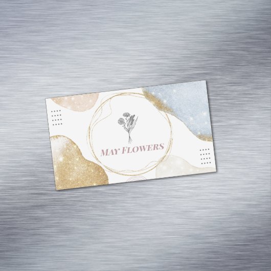 Moderne goldene Abstrakte Formen Magnetische Visitenkarte (Beispiel)