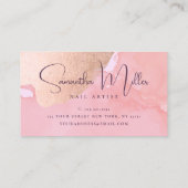 Moderne goldene Aquarellnägel der Rose Visitenkarte (Rückseite)