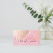 Moderne goldene Aquarellnägel der Rose Visitenkarte (Stehend Vorderseite)