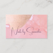 Moderne goldene Aquarellnägel der Rose Visitenkarte (Vorderseite)