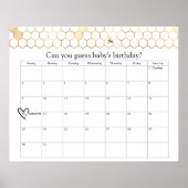 Moderne goldene Bienendusche mit Fälligkeitsdatum  Poster (Vorne)