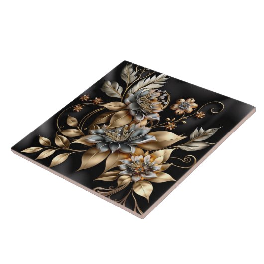 Moderne goldene Blume Keramik Fliesen (Seite)