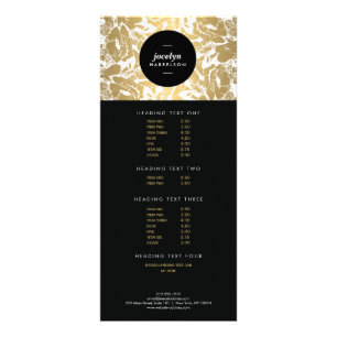 Moderne Goldene Blumen Schwarze Kreis-Rack-Karte Werbekarte