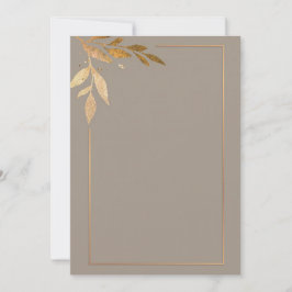 Moderne goldene Blumen und Rahmen Einladung