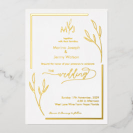 Moderne goldene Broschüre Rand minimalistisches Mo Folieneinladung