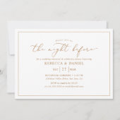 Moderne Goldene Drehbuch-Nacht vor dem Probe Einladung (Vorderseite)