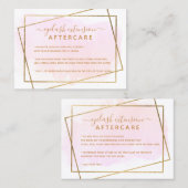 Moderne goldene Drehbuch-Rosa-Wimpern-Nachsorge Visitenkarte (Vorne/Hinten)