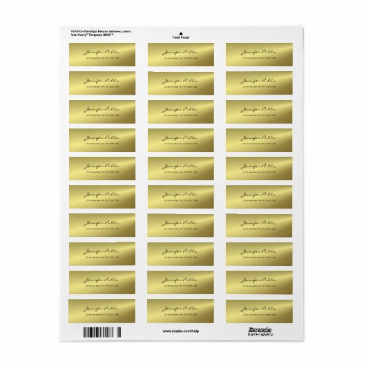 Moderne goldene elegante, handgeschriebene Skriptv (Vorne)